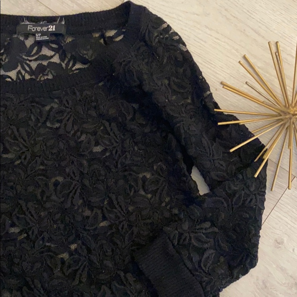 F21 Black lace top